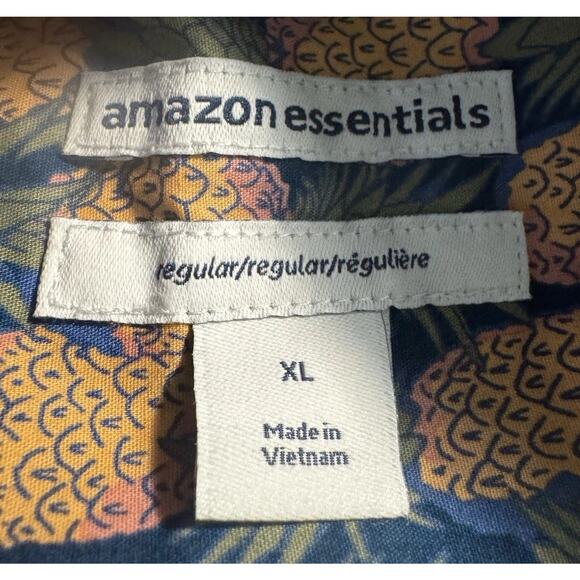 Amazon Essentials Pineapple Print Short-Sleeve Button-Down MEN’s Size XL NEW - Picture 6 of 9